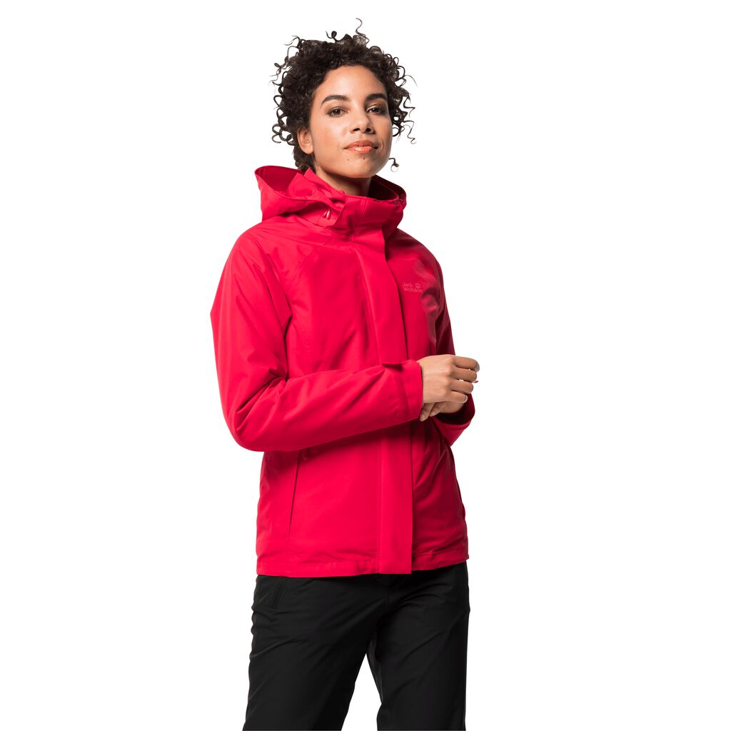 Jack Wolfskin ICELAND VOYAGE Női 3 In 1 Kabát Piros - XMBTRQ-890